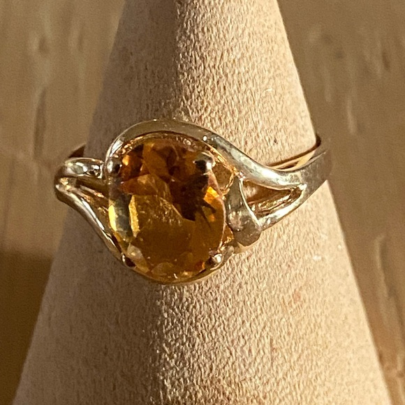$999 Solid 14k Citrine RingSize 6.75 - Picture 3 of 8